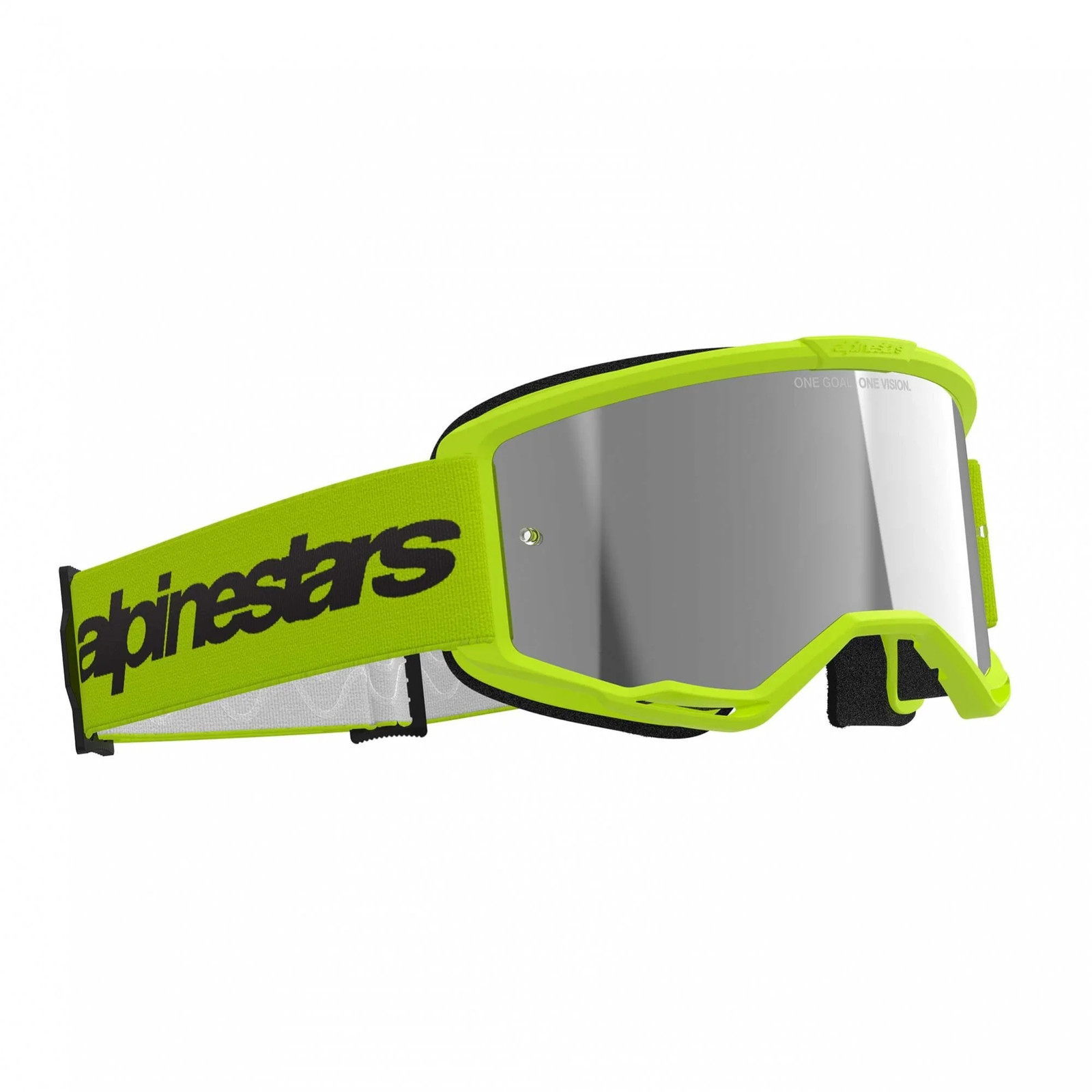 Alpinestars MX | MTB Vision 3 Goggles WORDMARK (Yellow Fluo) Mirror Silver Lens
