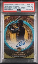 PSA 10 2022 Bowman Inception JACKSON CHOURIO GOLD FOIL PROSPECT AUTO /50