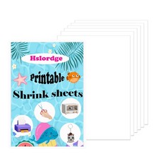 Hslordge 12PCS White Printable Shrinky Plastic Sheets,Printable Shrink Film S...