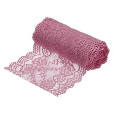 6" Wide 5 Yard Lace Ribbon Floral Pattern Light Purple Lace Trim Ribbon