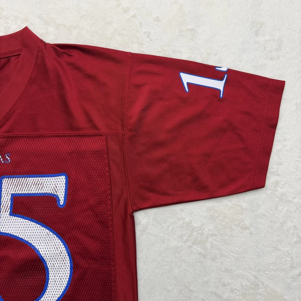 Adidas Kansas Jayhawks Football Jersey Mens Medium Red NCAA Blank #15 Shirt - Image 4 of 4
