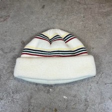 Striped Urban Outfitters white beanie hat