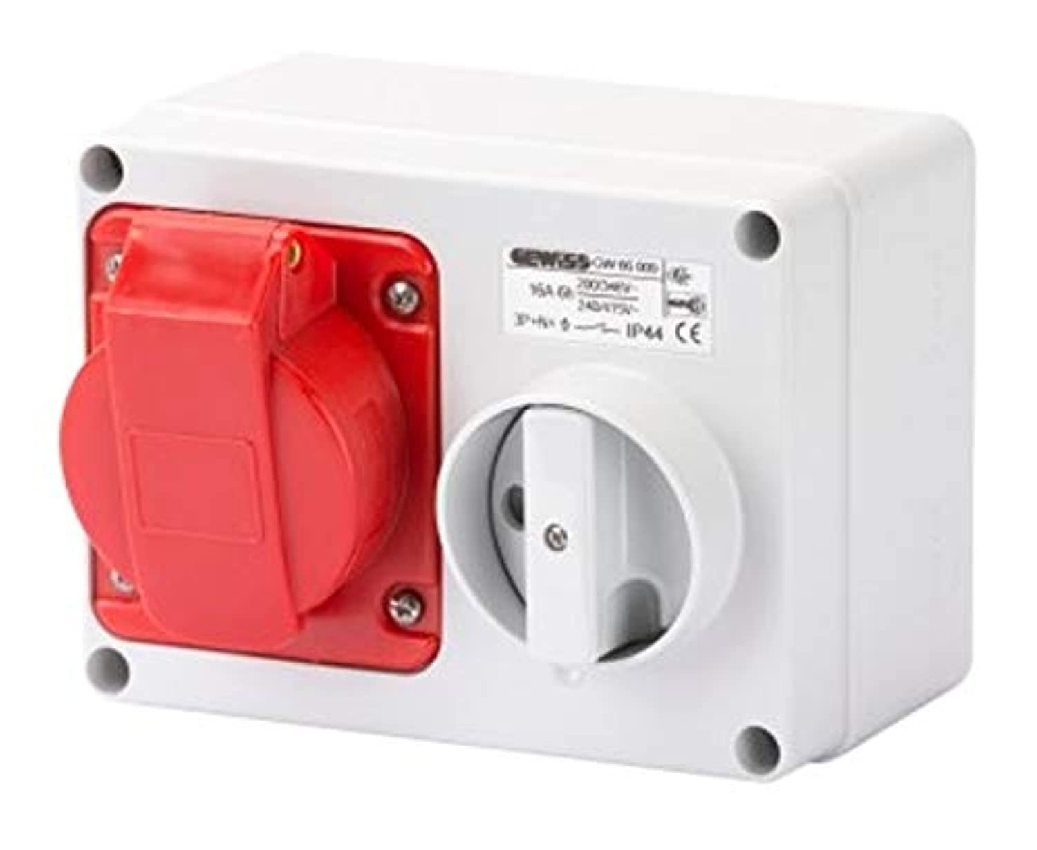 Gewiss GW66009 Horizontal Interlocked Socket Outlet IP44 16A 3P+N+E 380V-415V