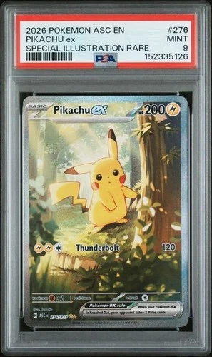 2026 POKEMON ASCENDED HEROES #276 PIKACHU ex SPECIAL ILLUSTRATION RARE PSA 9