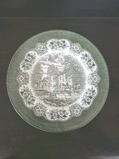 English Ironstone Tableware LTD Green and White Plate. Diameter 28cm
