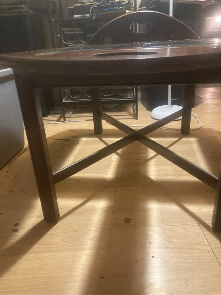 Mesa de centro vintage Thomasville dobradiças de latão 4/classes por dentro - Imagem 2 de 4