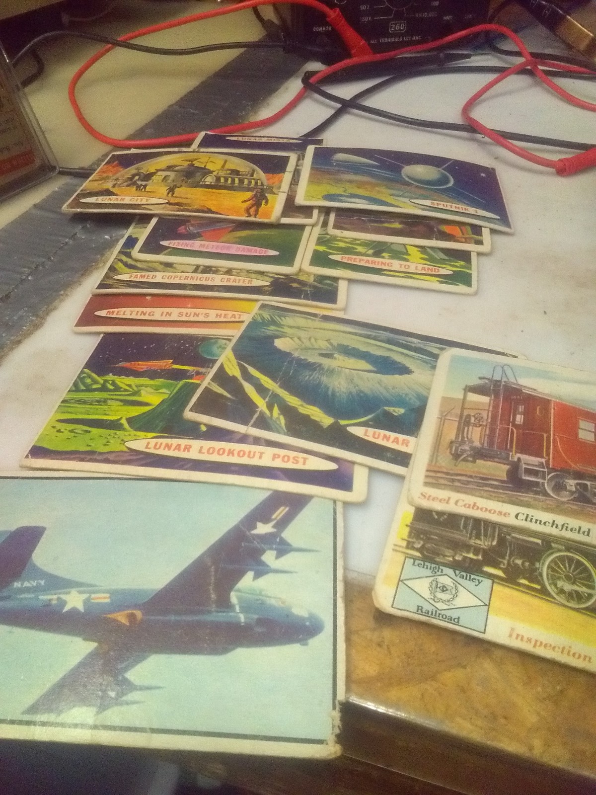 1957 Topps Space Cards.  #  1 Sputnik 1  and others 11 total  worn but ok