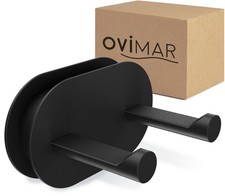 ovimar Haartrocknerhalter Rovae Edelstahl schwarz zum Kleben Fönhalter für Dyson