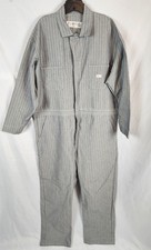 Red Kap Button Front Cotton Coverall Size 50-RG Gray Mechanic Farmer Pocket CC14