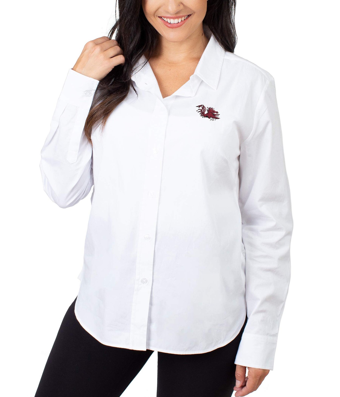UG Apparel NCAA South Carolina Fighting Gamecocks Womens Oxford Shirt WHITE-2X 4390₽