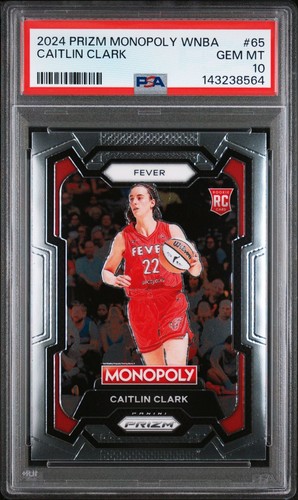 2024 Panini Prizm Monopoly WNBA #65 CAITLIN CLARK Rookie RC - PSA 10 Gem Mint
