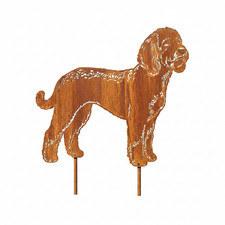 Edelrost Gartenstecker Lagotto Romagnolo Hund Deko Metall Wetterfest 40x44cm