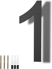 8 Inch Floating Large House Numbers for Outside, Black Acrylic Address Numbers w