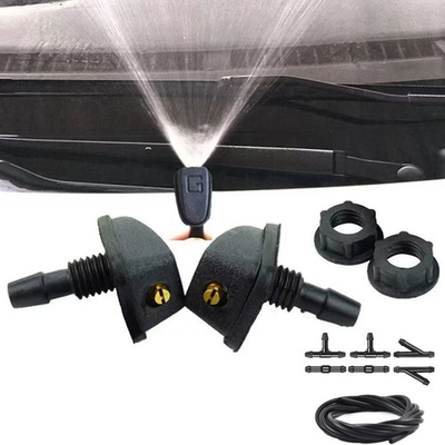 #ad #ad Car Fan shaped spray Wiper Wash Hose Windshield Washers Nozzle Blade Pipe Kit $10.98