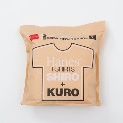Hanes Japan SHIRO KURO MOKU 2-Pack Crew Neck T-Shirt 100% Cotton