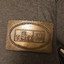 vintage Terex GM Bronze Metal Belt Buckle Vehicles Transportation Theme