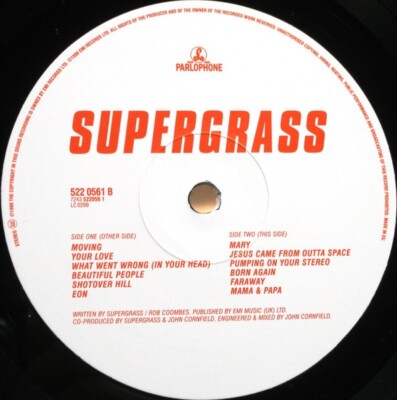 SUPERGRASS アナログレコード LP 1999 Original Supergrass / Supergrass EU LP + Poster Parlophone