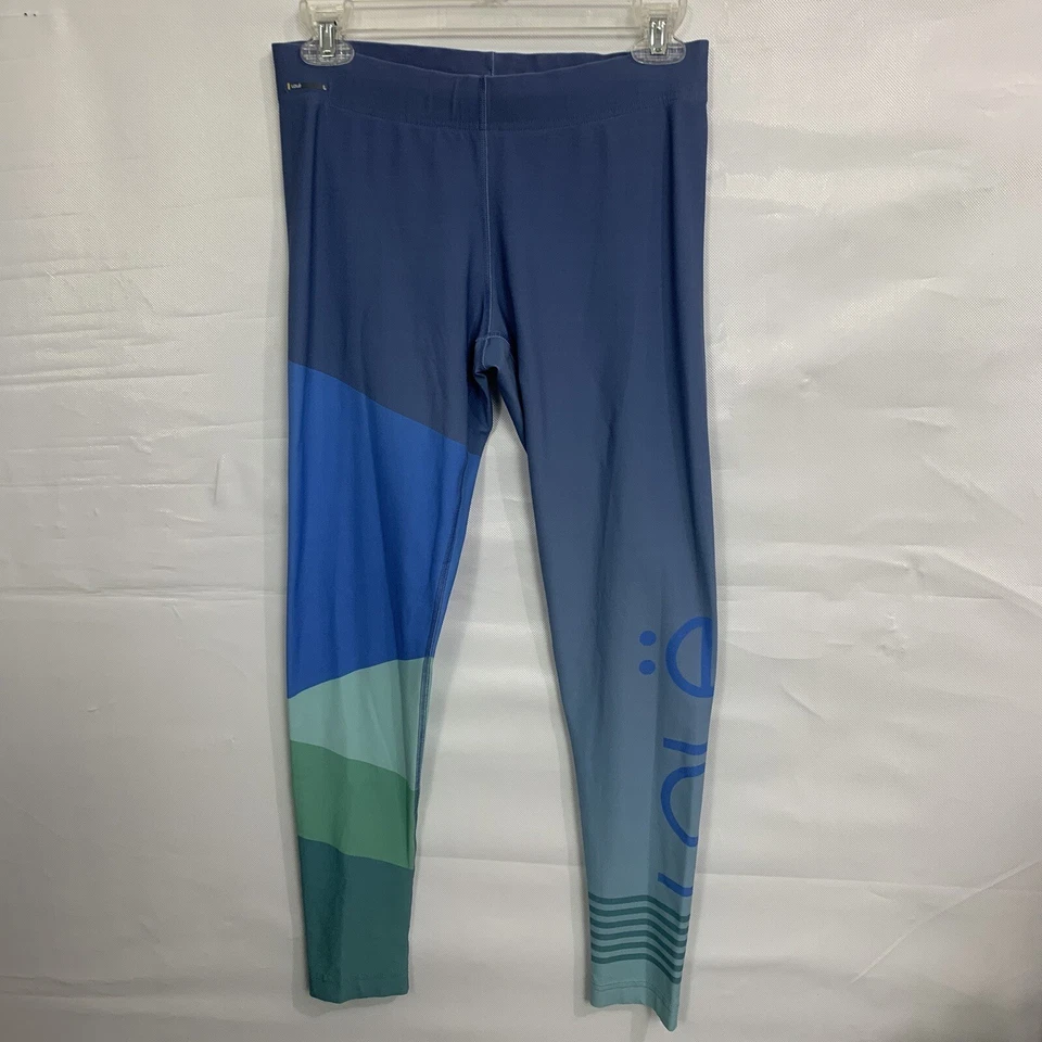 Calça atlética feminina Lole azul cintura amarrada tamanho pequeno pequena P/P - Imagem 2 de 4