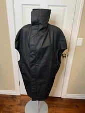 Rick Owens Drkshdw Black Coated Denim Jacket High Collar, Size Small