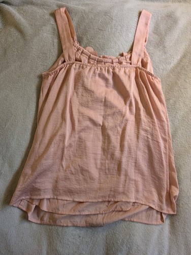 LOFT NEW WOMEN'S BLOUSE M Peach Floral Tank Top Flowy Pink Sleeveless Top Shirt - Picture 3 of 4