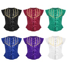 Boys Waistcoat Comfortable Vest Soft Renaissance Costume Medieval Uniform Kids