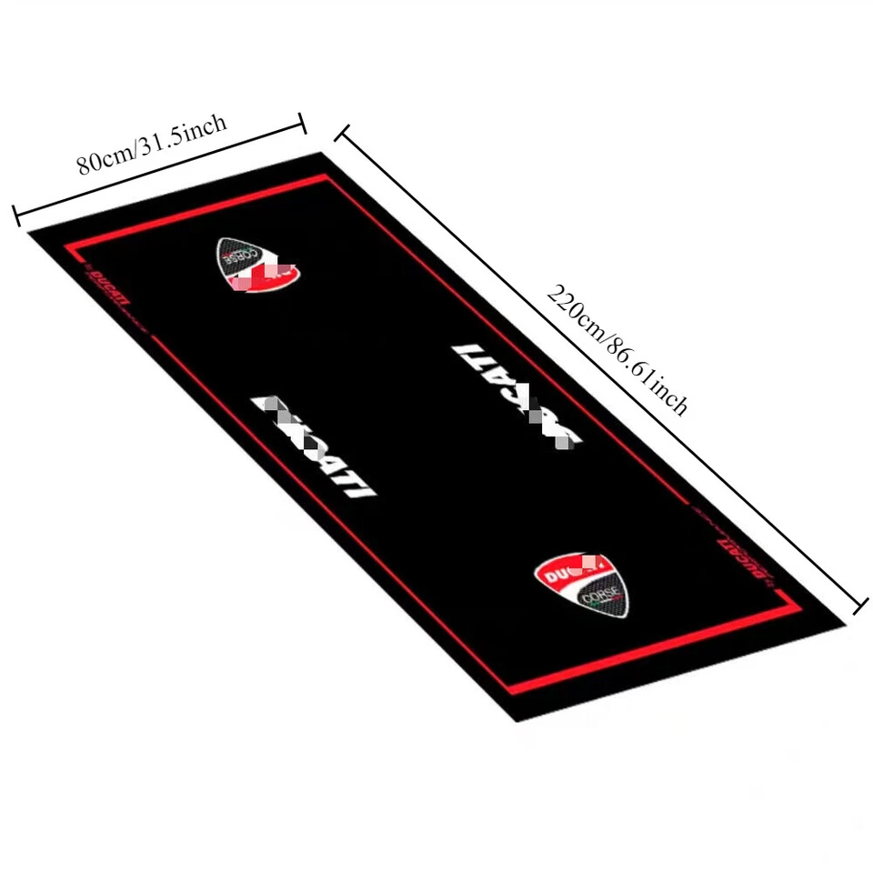 220x80CM Motorcycle Carpet For Ducati Garage Pit Mat Workshop Carpet Floor Mat - Image 2 of 4