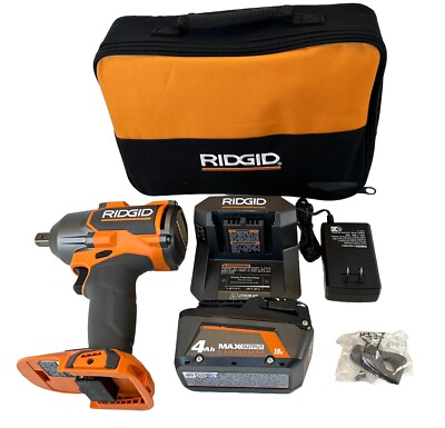 Ridgid 18V 1/2 in High Torque Impact Wrench 4 Mode W/ 4 Ah Battery R86012PDK