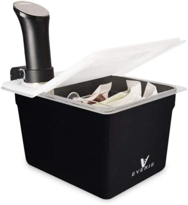 SOUS VIDE CONTAINER with Universal Silicone Lid Rack Sleeve 12 Quart by