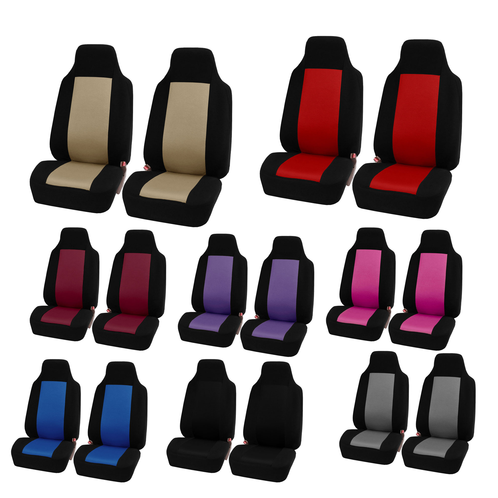 Classic Two Tone Universal Seat Covers Fit For Car Truck SUV Van - Front Seats