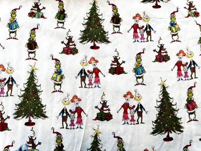 1.25 Yds Robert Kaufman/ Dr. Suess How the Grinch Stole Christmas Cotton Fabric