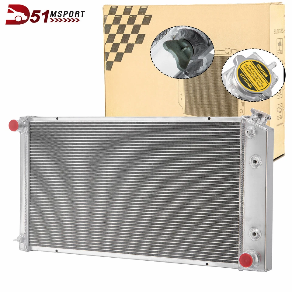 Radiador de aluminio de 4 filas para 77-79 Pontiac Bonneville/77-92 Fleetwood DeVille Foto 2 de 4