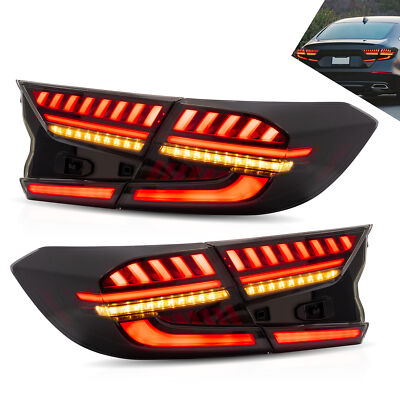VLAND Tail Lights LED For 2018-2022 Honda Accord Rear Lamps w/ Startup Animation