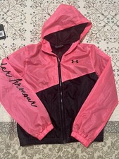 Under armor girls youth large cold gear loose zip up windbreaker jacket hooded