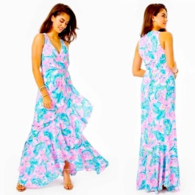 NWOT Lilly Pulitzer Gimme The Juice High Low Maxi Dress Sz