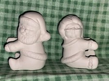 Santa and Mrs. Claus Candle Climber Christmas Ceramic Bisque Ready to Paint