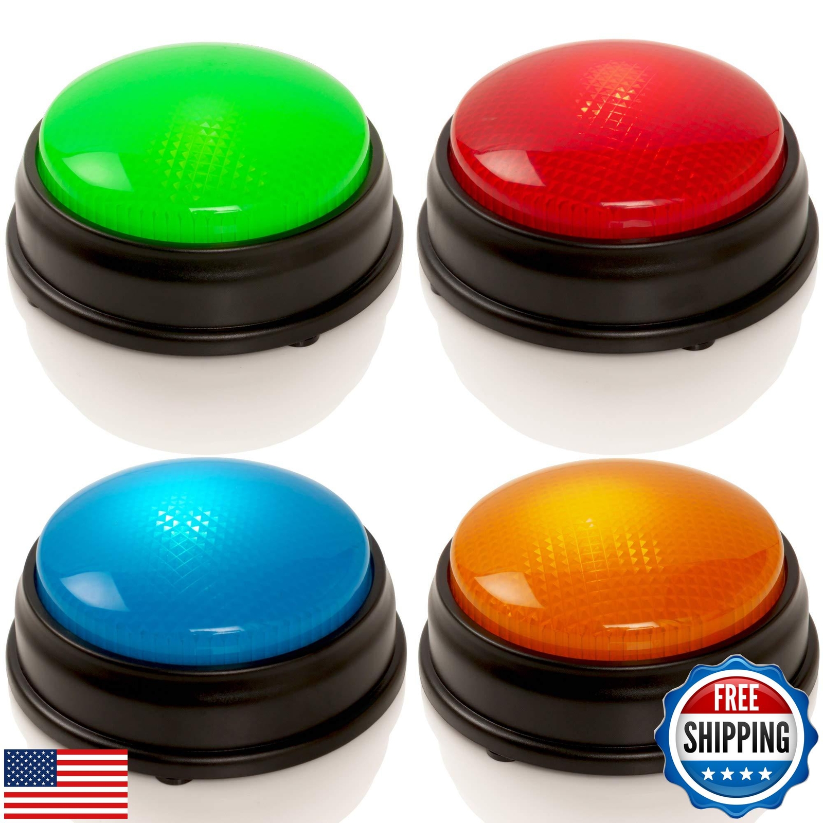 Fun Quiz Buzzers Set of 4 with Lights & Sounds-image