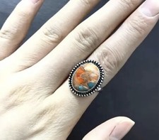 1pc Fashion Colorful Bohemian Resin Statement Ring Size 9