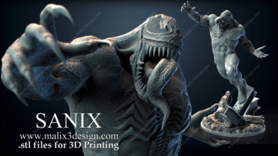 VENOM, MARVEL, 1/4-1/24, FIGUR, FAN ART, 3D-DRUCK, STATUE, SANIX3D, MFW