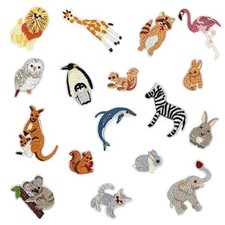 Set di 17 toppe in tessuto ricamato per capi di abbigliamento, decorazioni fatte