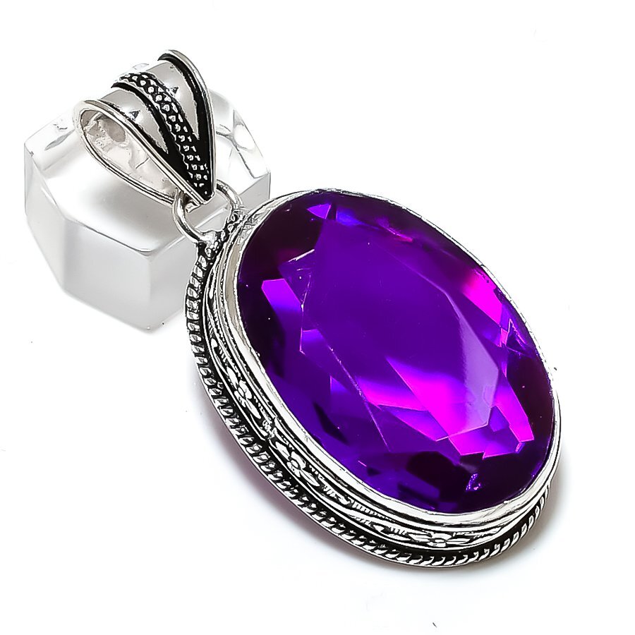 Pendentif Argent 925 Jaspe Océan Naturel Fait Main 2.5 Pouces - Neuf Sans Emballage