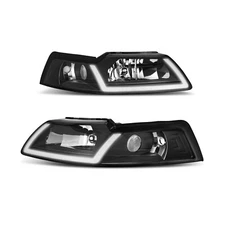 AUTOSAVER88 LED DRL Headlights Assembly Compatible with 1999-2004 Ford Mustan...