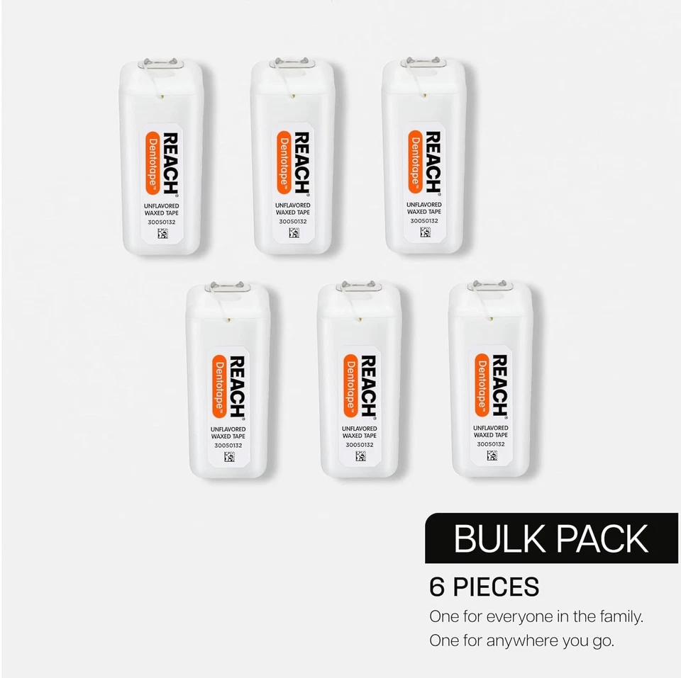 Fita dental encerada REACH Dentotape, sem sabor, 300 pés (pacote com 6) - Imagem 2 de 4