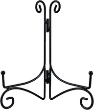 SVENJBB Black Metal Plate Stand, 12 Inch Display Holder, Small 