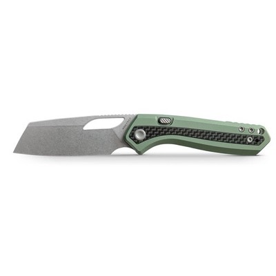 Vosteed Kroc A1803 S35VN Stonewash Blade Green Aluminum And Carbon Fiber Handle