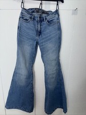 Wrangler High Rise Flare Jeans Medium Wash Denim Bell Bottom Womens Size 27x31