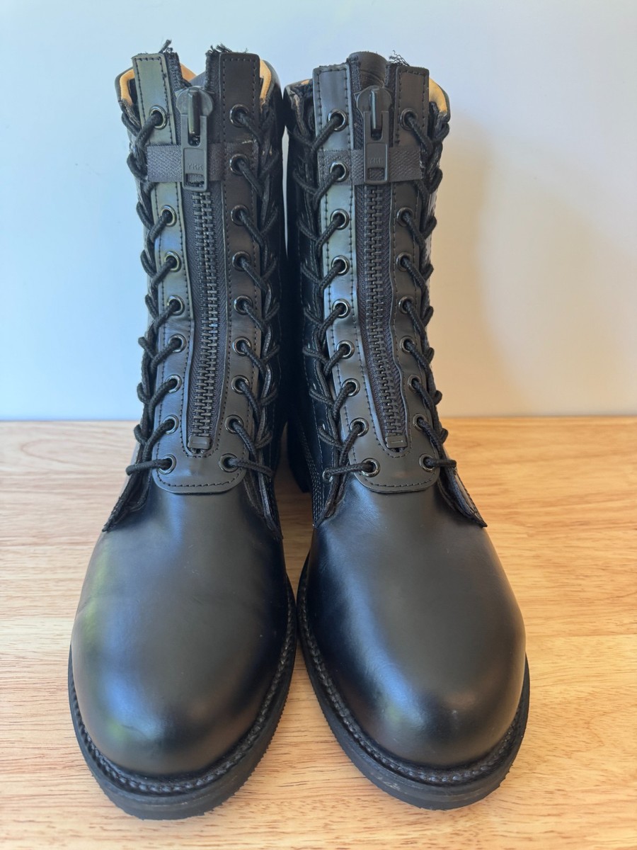 Chippewa Boots Vibram Steel Toe Firefighter Front Zip Black Boots