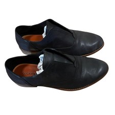 Lucky Brand Erlina Black Leather Slip On Loafers 8M Oxford Preppy