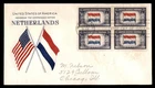 Mayfairstamps US FDC Flag of Netherlands Block First Day Cover cca_89309