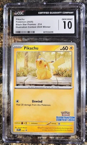 Pokemon 2025 Black Star Promo Pikachu 214 CGC 10 GEM MINT