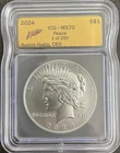 MS70 2024 Peace Dollar ICG Sign by Austin Hutto 1 of 250 - 250 Low Mintage RARE